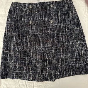 Loft Lined, Wrap Tweed Skirt, Size 6, NWT. Multi-Colored, Side Zipper